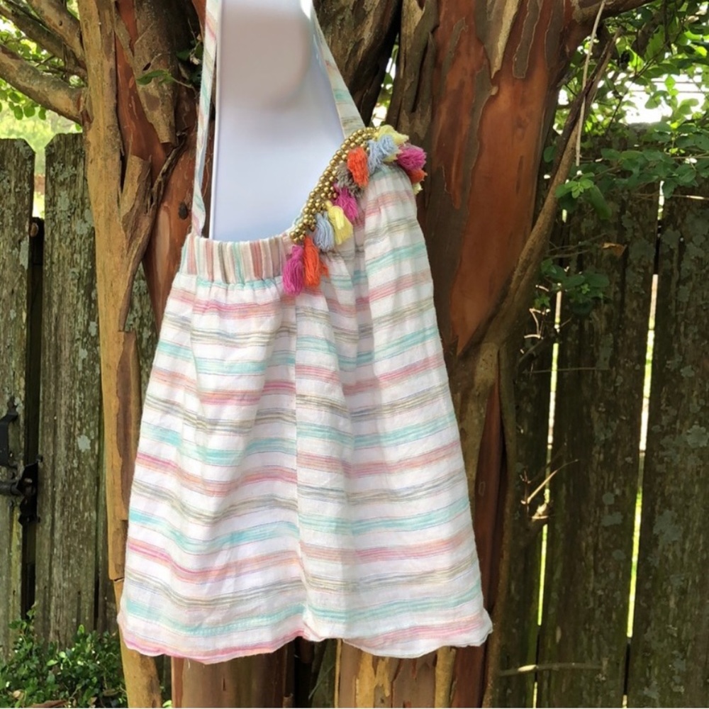 Honey Punch Striped Beaded Tassel Lined Tank - Picture 3 of 11